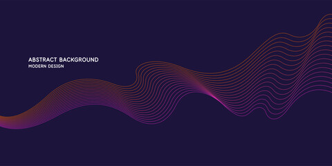 Wavy, wriggling lines on a dark background. Abstract background with amorphous shapes. A template for placing text and information. Beautiful stylish design.