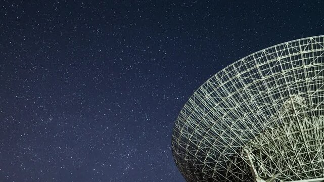 Radio Telescope Observing the Milky Way
