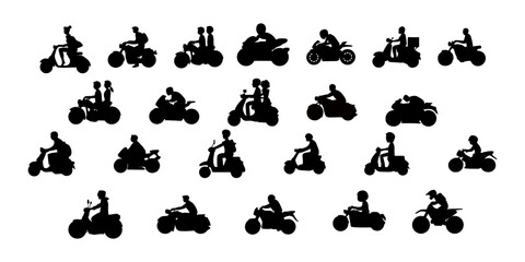 silhouette of a person riding a motorbike