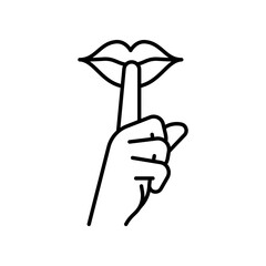 Don't be loud line icon isolated on white background