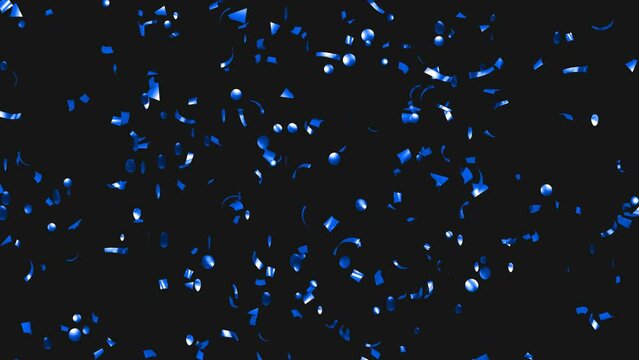 Loop Blue confetti falling