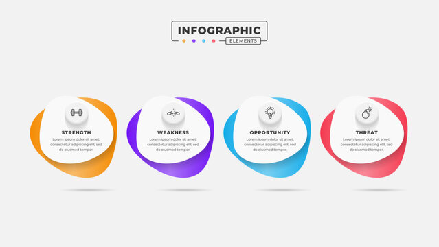 Swot analysis infographic template with icons
