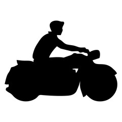 silhouette of a person riding a motorbike