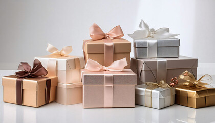 Obraz premium variety luxury gift boxes white background
