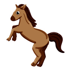 Vector image of a cute colorful Horse. This illustration showcases the intricate features of an Horse's anatomy. Perfect for educational materials and animal-themed projects. Isolated image. H letter.