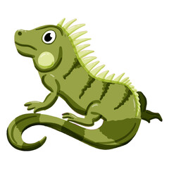 Vector image of a cute colorful Iguana. This illustration showcases the intricate features of an iguana's anatomy. Perfect for educational materials and animal-themed projects. Isolated image.