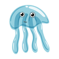 Vector image of a cute colorful Jellyfish. This illustration showcases the intricate features of an jellyfish's anatomy. Perfect for educational materials and animal-themed projects. Isolated image.