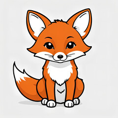 Obraz premium cute fox mascot kawaii style