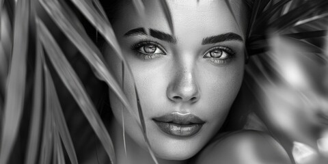 Vintage-inspired monochrome photography featuring a lovely woman