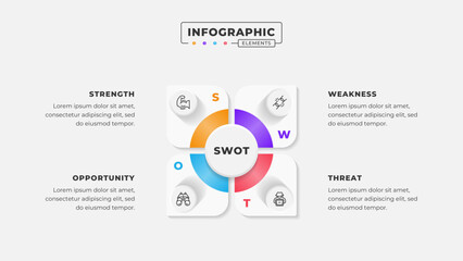 Naklejka premium Swot analysis infographic template with icons