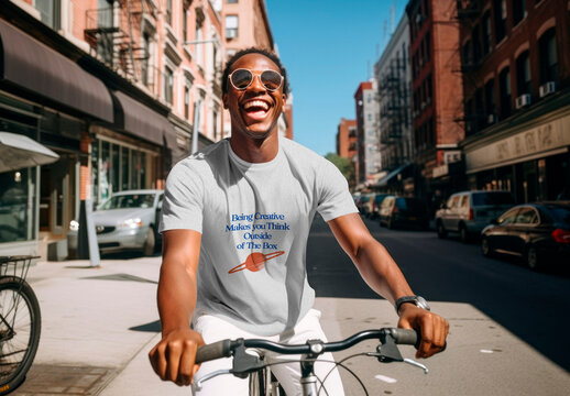 Apparel Man Wearing Tshirt Mockup With Generative AI