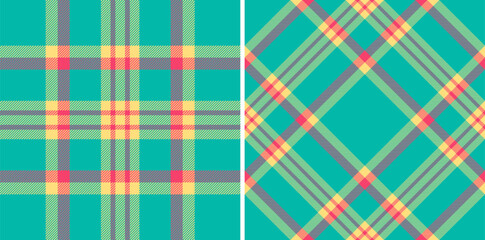 Fabric vector background of check plaid textile with a pattern seamless texture tartan. Set in rainbow colors. Invitation card design ideas.