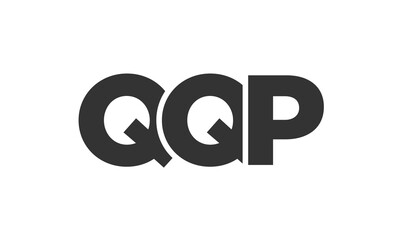 QQP logo design template with strong and modern bold text. Initial based vector logotype featuring simple and minimal typography. Trendy company identity.