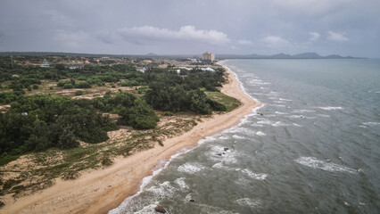 The aerial view of Ho Tram in Vietnam
