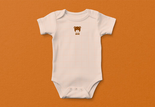Apparel Flatlay Baby Romper Mockup With Generative AI