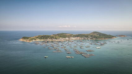 Obraz premium The aerial view of Vietnamese coast