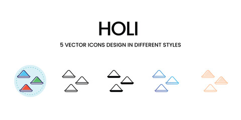 Naklejka premium Holi icons vector set stock illustration 