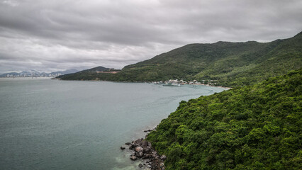 The aerial view of the islands near Nha Trang in Vietnam