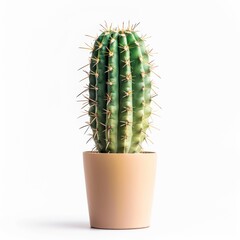 Cactus in a pot isolated on white background.