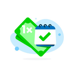 one time payment concept illustration flat design. simple modern graphic element for ui, infographic, icon