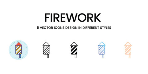 Firework icons vector set stock illustration 