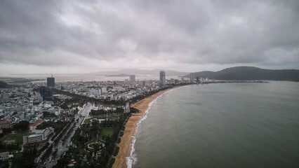 The aerial view of Quy Nhon in Vietnam