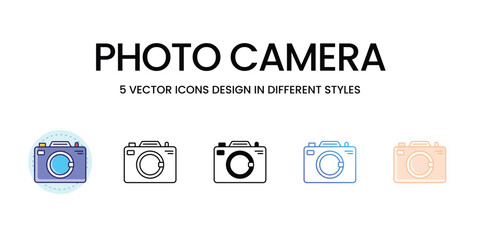 Photo Camera icons vector set stock illustration