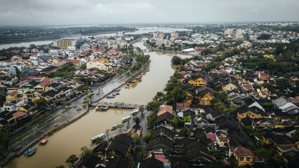 The aerial view of Hoi An in Vietnam