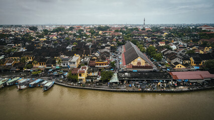 The aerial view of Hoi An in Vietnam