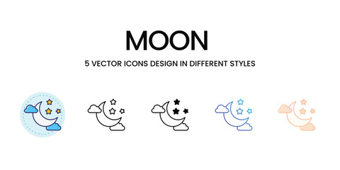 Moon icons vector set stock illustration 