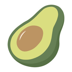 Avocado Fruit in Flat Illustration Isolated on White Background