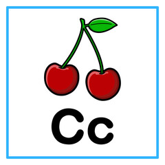 red cherry alphabet cc illustration