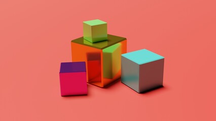 Obraz premium red and green cubes