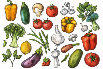 Proper, varied and healthy food . Fruit and vegetable set