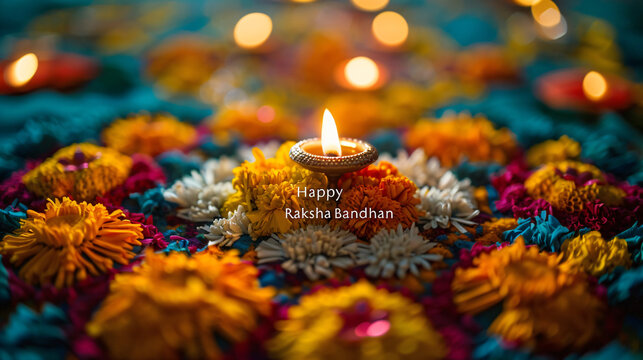 Raksha Bandhan, Creative Rakhi Design for Indian Festival Celebrating Brother-Sister Bonding.
