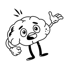 Fototapeta premium A doodle style icon of worried mind 