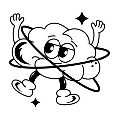 A doodle style icon of relax mind 