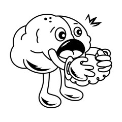 Fototapeta premium A doodle style mascot of imprisoned mind 