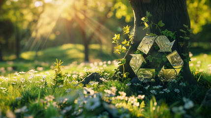 Obraz premium Radiant Earth: A Symphony of Renewal and Sustainable Harmony, Generative AI