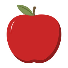 Red Apple Fruit in Flat Illustration Isolated on White Background