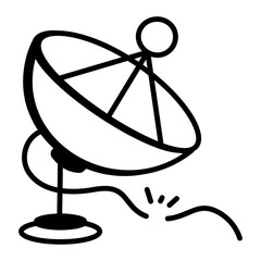 Gps lost connection with satellite, doodle icon 