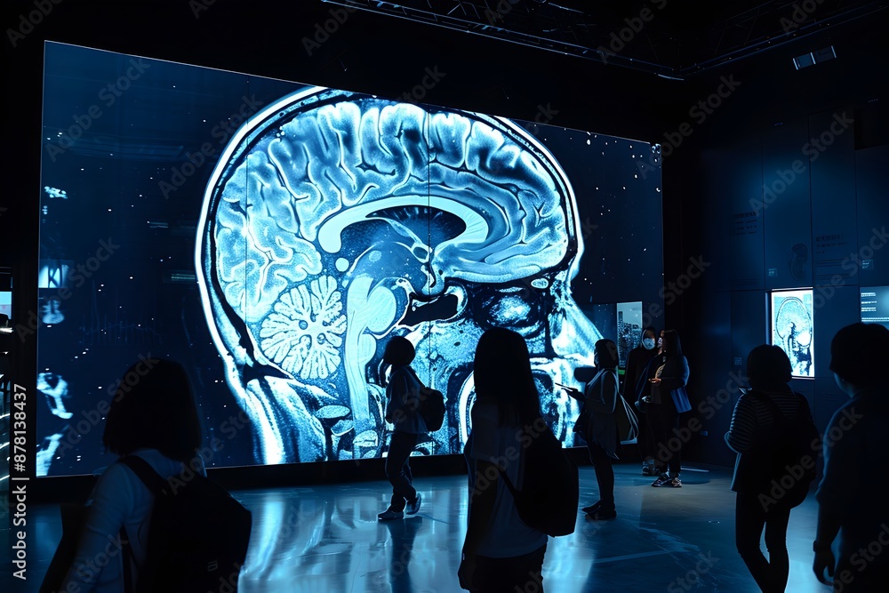 Poster immersive brain visualization on larger than life interactive screen