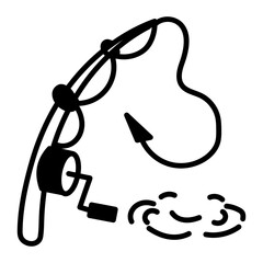 A hand drawn icon of angler with no bait 