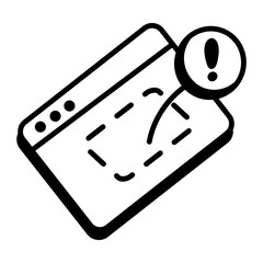 A hand drawn icon of blank webpage 