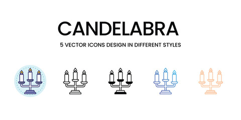 Candelabra icons vector set stock illustration 