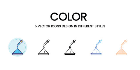 Color icons vector set stock illustration 