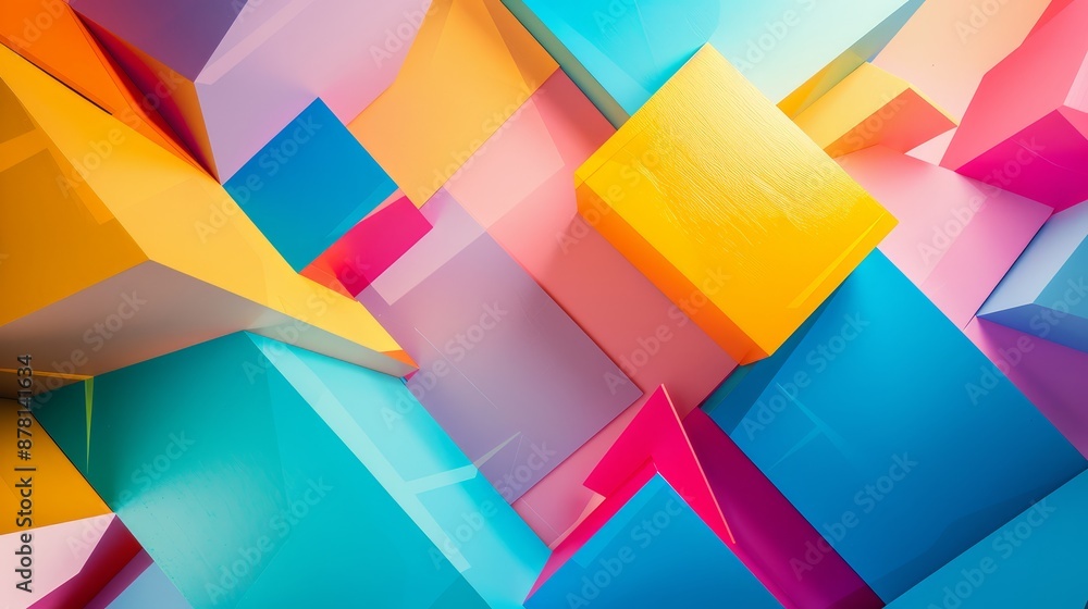 Poster abstract colorful geometric shapes - a vibrant and abstract composition featuring geometric shapes i