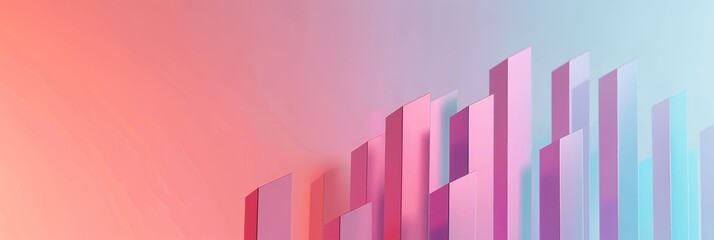 Obraz premium Abstract Gradient Background with Geometric Shapes and Vivid Colors - Abstract digital art with a colorful gradient background featuring geometric shapes in various hues of pink, blue, and red. - Abst