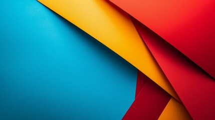 Abstract Geometric Shapes with Vibrant Colors - A colorful abstract design featuring geometric shapes in vibrant hues of red, yellow, blue, and orange. This image is minimalist, modern, and visually a