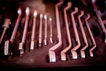 The working set of wrenches Tooling.